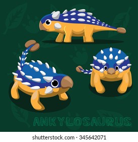 Dinosaur Ankylosaurus Cartoon Vector Illustration