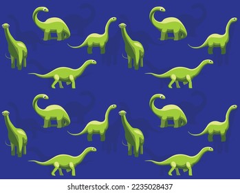 Dinosaur Apatosaurus Cartoon Character Seamless Wallpaper Background