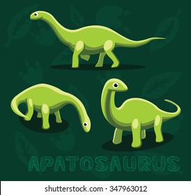 Dinosaur Apatosaurus Cartoon Vector Illustration