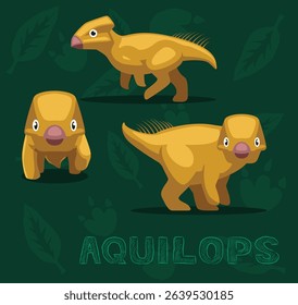 Dinosaur Aquilops Cartoon Vector Illustration
