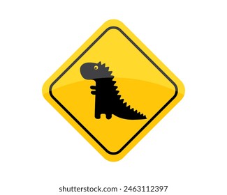 Dinosaur area sign vector illustration. Signboard, dinosaur, jurassic, animal, prehistoric, cartoon, dino, colorful, reptile, sticker. Can use for infographic, banner, poster, web design