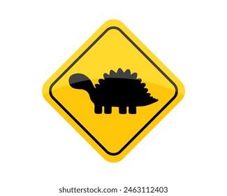 Signo de Ilustración vectorial de dinosaurio. Caricatura, divertido, aislado, animal, fondo, dibujo, bebé, área, diversión, cartel, lindo, signo. Puede utilizar para infografía, Anuncio, póster, Diseño web