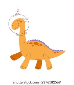 Dinosaur Astronaut In Space Vector Illustration