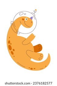 Dinosaur Astronaut In Space Vector Illustration