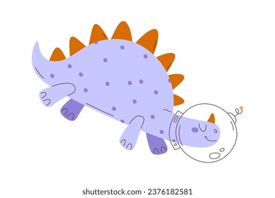 Astronauta De Dinosaurios En Ilustración De Vectores Espaciales