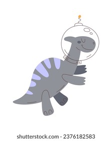 Dinosaur Astronaut In Space Vector Illustration