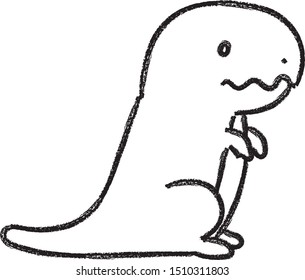 Dinosaur baby doodle hand drawn crayon  