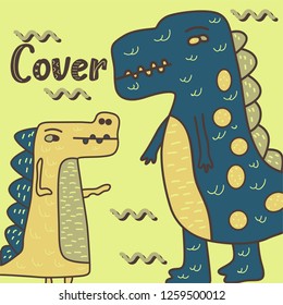 Dinosaur baby girl cute print. Cool brachiosaurus illustration for nursery t-shirt, kids apparel, invitation, simple scandinavian child design. Text slogan. - Vector