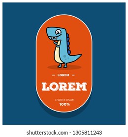 Dinosaur Badge Sticker Design