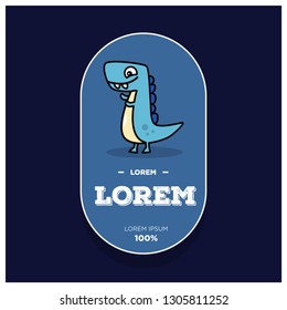 Dinosaur Badge Sticker Design