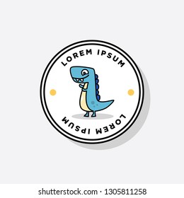 Dinosaur Badge Sticker Design