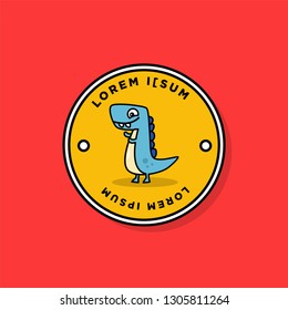 Dinosaur Badge Sticker Design