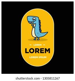 Dinosaur Badge Sticker Design