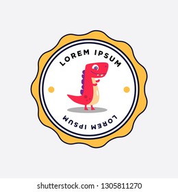 Dinosaur Badge Sticker Design