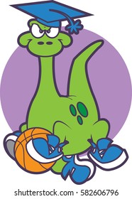 Dinosaur basketball player