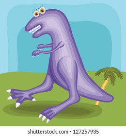 Dinosaur with big eyes, vector