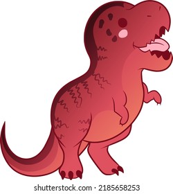 Dinosaur bipedal T-Rex cute colorful.Cartoon style vector illustration