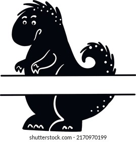 Dinosaurio, silueta negra. Elementos gráficos.