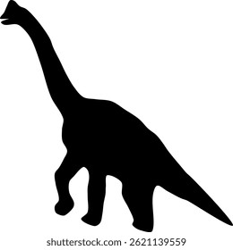 Dinosaur Black Silhouette Vector Illustration  