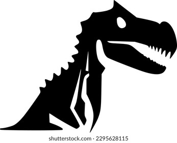 Dinosaur - Black and White Isolated Icon - Vector illustration