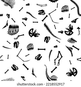 Dinosaur bones, seamless pattern, vector illustration