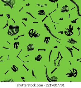 dinosaur bones, seamless pattern, vector illustration