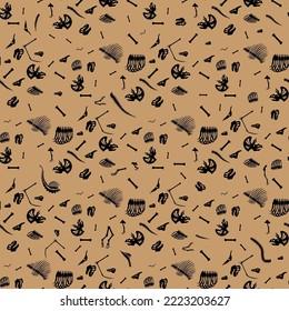 dinosaur bones, seamless pattern, vector illustration