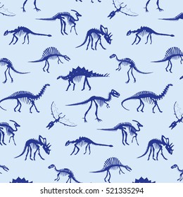 dinosaur bones vector pattern