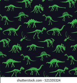 Dinosaur Bones Vector Pattern