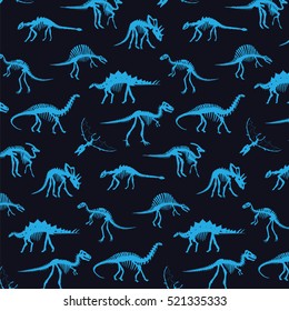dinosaur bones vector pattern