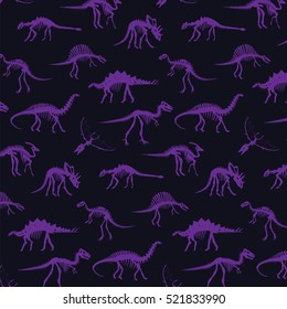 dinosaur bones vector pattern