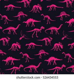 dinosaur bones vector pattern