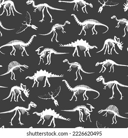 Dinosaur bones vector seamless pattern.