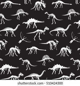 dinosaur bones vector silhouette pattern