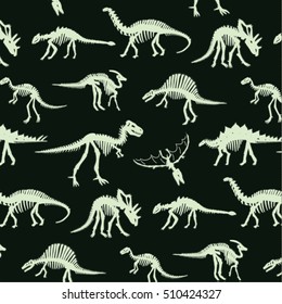 dinosaur bones vector silhouette pattern