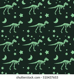dinosaur bones vector silhouette pattern