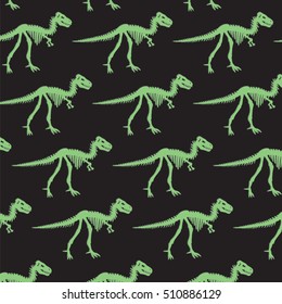 dinosaur bones vector silhouette pattern