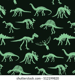 dinosaur bones vector silhouette pattern