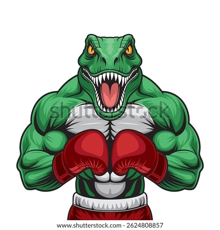 dinosaur boxing mascot vector illustration design