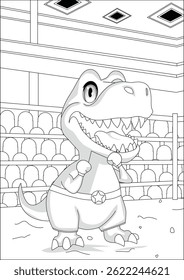 Dinosaur In Boxing Ring Coloring Page For Doodle