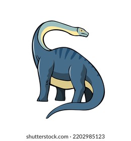 Dinosaur brachiosaurus isolated. Dino flat vector illustratoin.