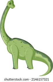 A dinosaur brachiosaurus on white background illustration