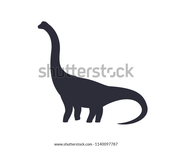 Brachiosaurus Vector Silhouette Isolated On White Dinosaurs Symbol My Xxx Hot Girl 5786
