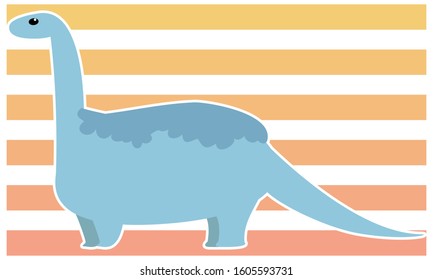 Dinosaur brachiosaurus vector illustration - white border