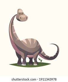 Dinosaur brontosaurus character vector illustration