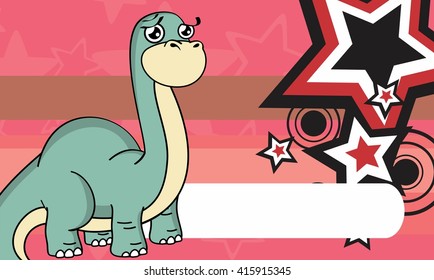 dinosaur brontosaurus expression cartoon background in vector format 