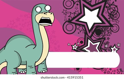 dinosaur brontosaurus expression cartoon background in vector format 
