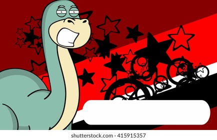 dinosaur brontosaurus expression cartoon background in vector format 