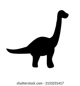 Dinosaur Brontosaurus Long Neck Dinosaur Silhouette Stock Vector ...