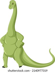 A dinosaur brontosaurus on white background illustration